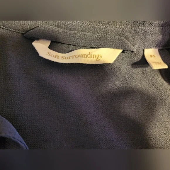 Soft Surroundings Ibiza Georgette Embroidered Maxi Dress Size PS - Picture 2 of 12